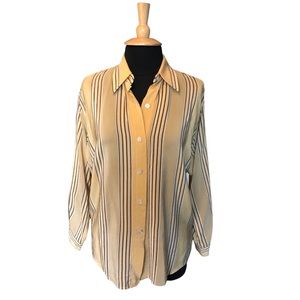 Women’s Linda Allard-Ellen Tracy Long Sleeve Button-down Silk Blouse Size 12